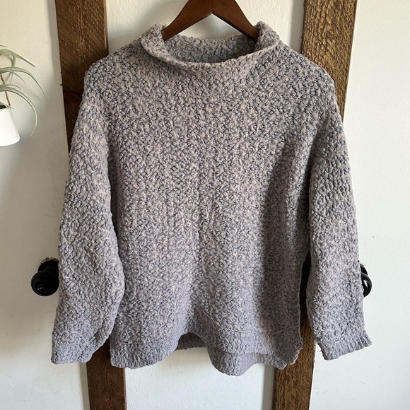 Gray Oversized Cowl Neck Sweater - Picture 15 of 15
